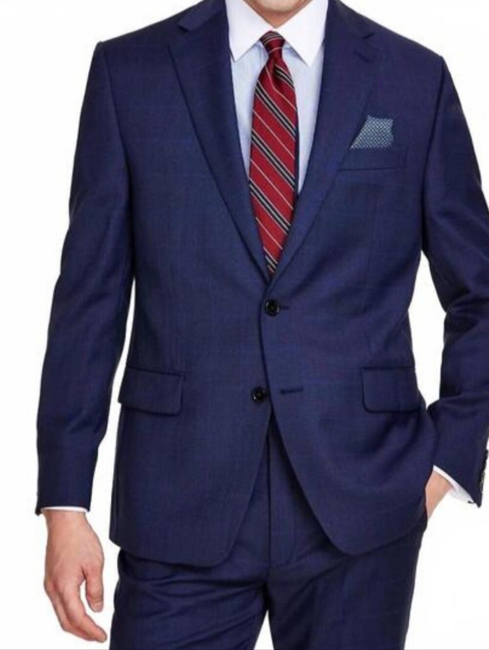 RALPH LAUREN lancaster classic fit jacket in navy plaid Sz 46L